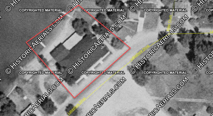 Avalon Ballroom at Barron Lake - 1950S Aerial Photo (newer photo)